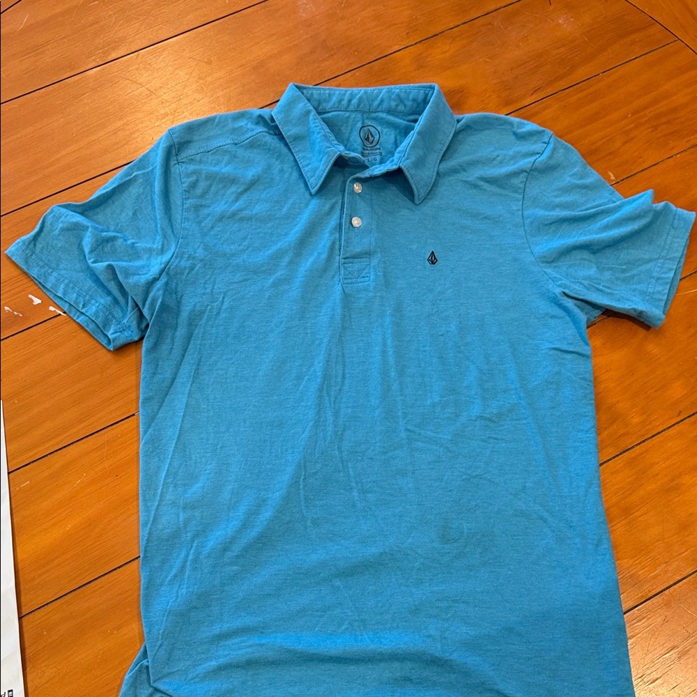Volcom Men's teal Polo Shirt size large